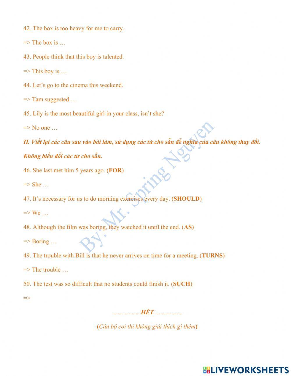 Đề thi thử vào 10 - Số 10