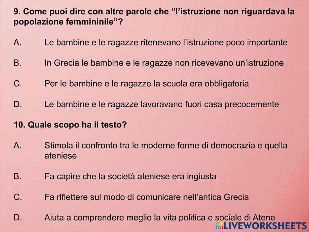 La popolazione di Atene