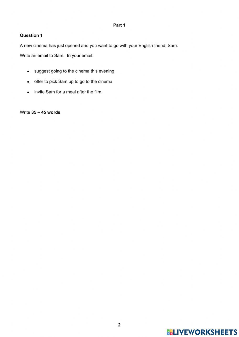 Empower b1+ final test writing