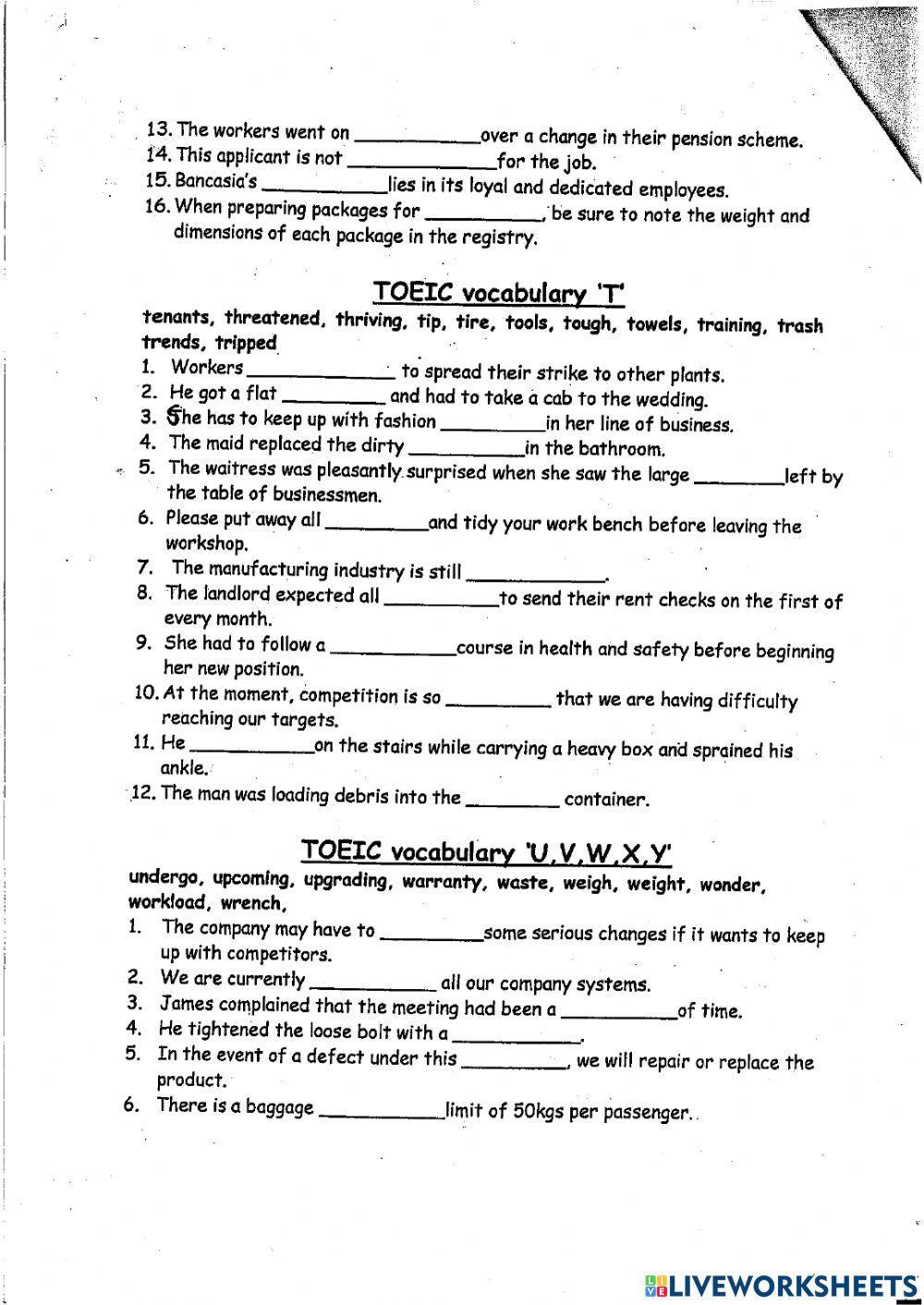A-Z Toeic Vocabulary
