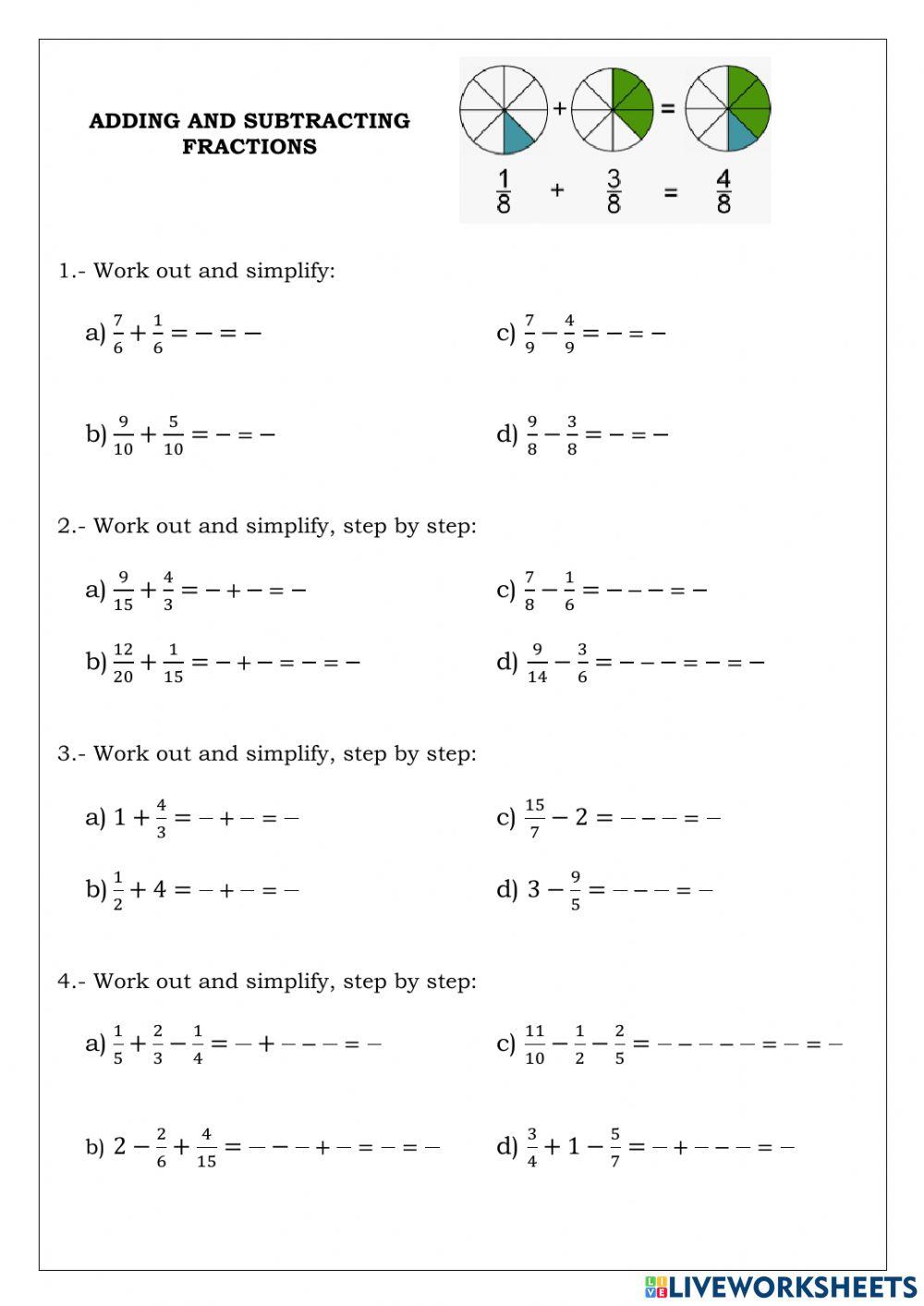 Adding and Subtracting Fractions