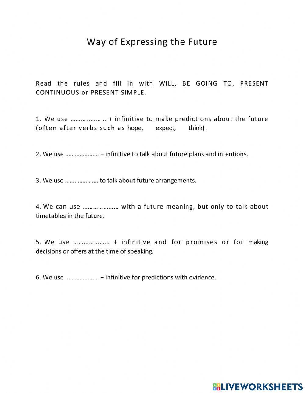 Ways of Expressing the Future