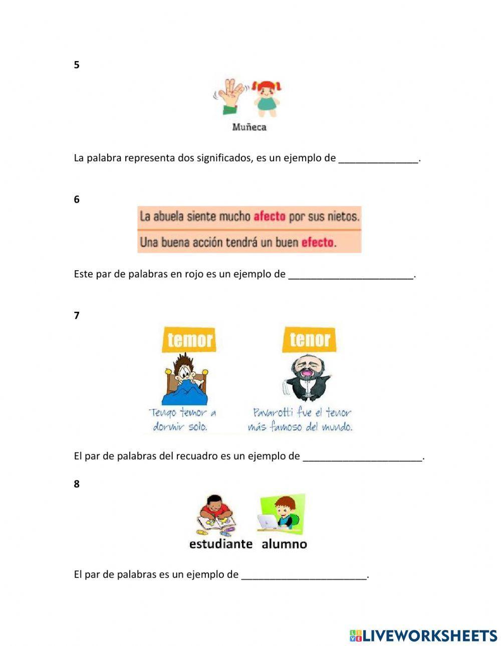 Sinónimos, antónimos, parónimos y homónimos