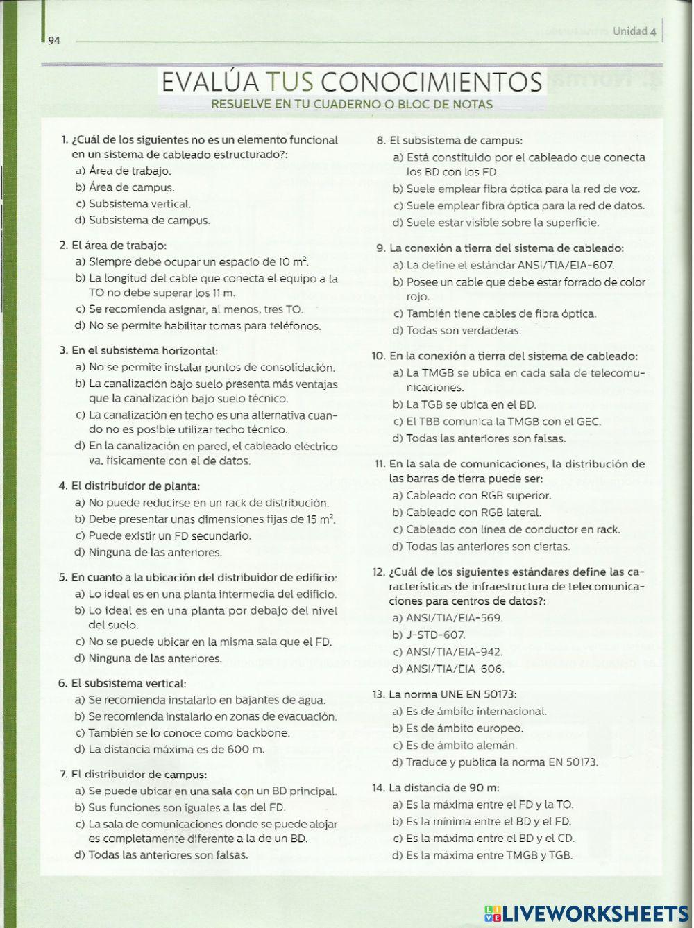CUESTIONARIO EVALUA TUS CONOCIMIENTOS UD 4-REDES