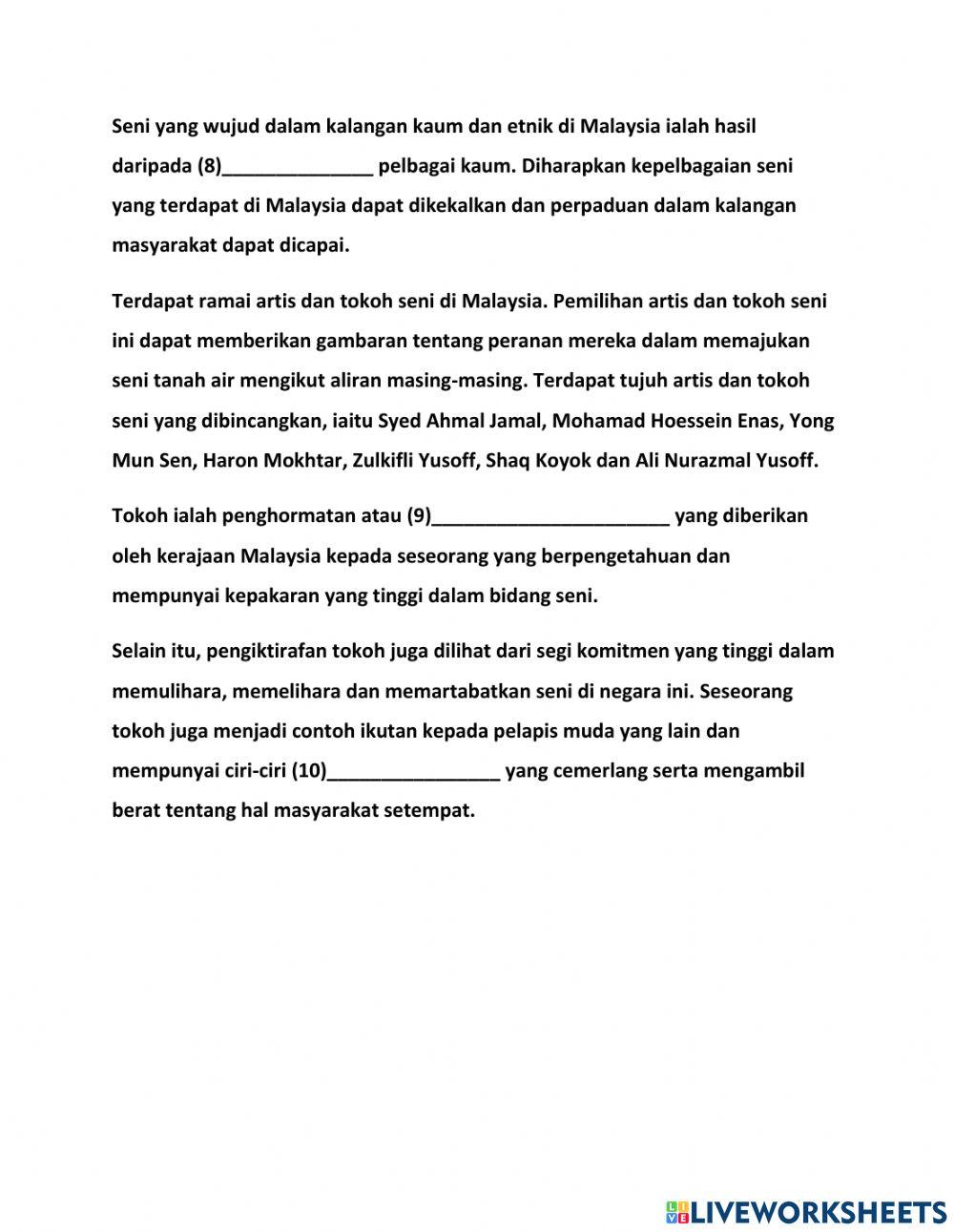 Perkembangan seni di malaysia