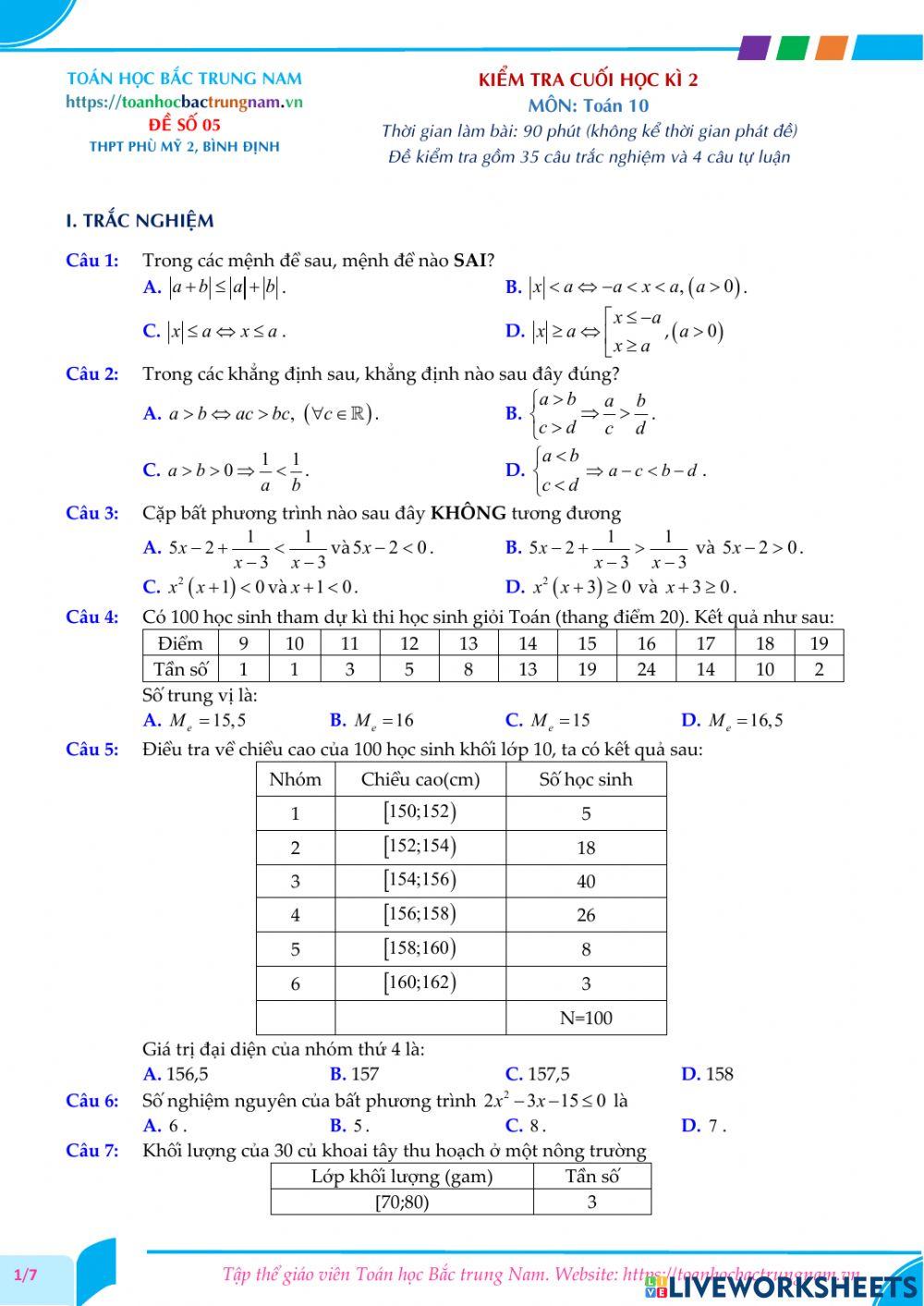 Toán 10-Kiểm tra CK2-THPT Phù Mỹ 1, Bình Định-2021