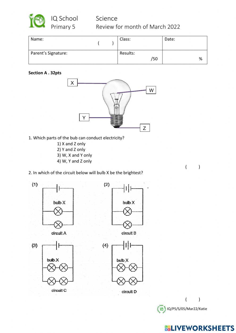 5e1 science review march 2022