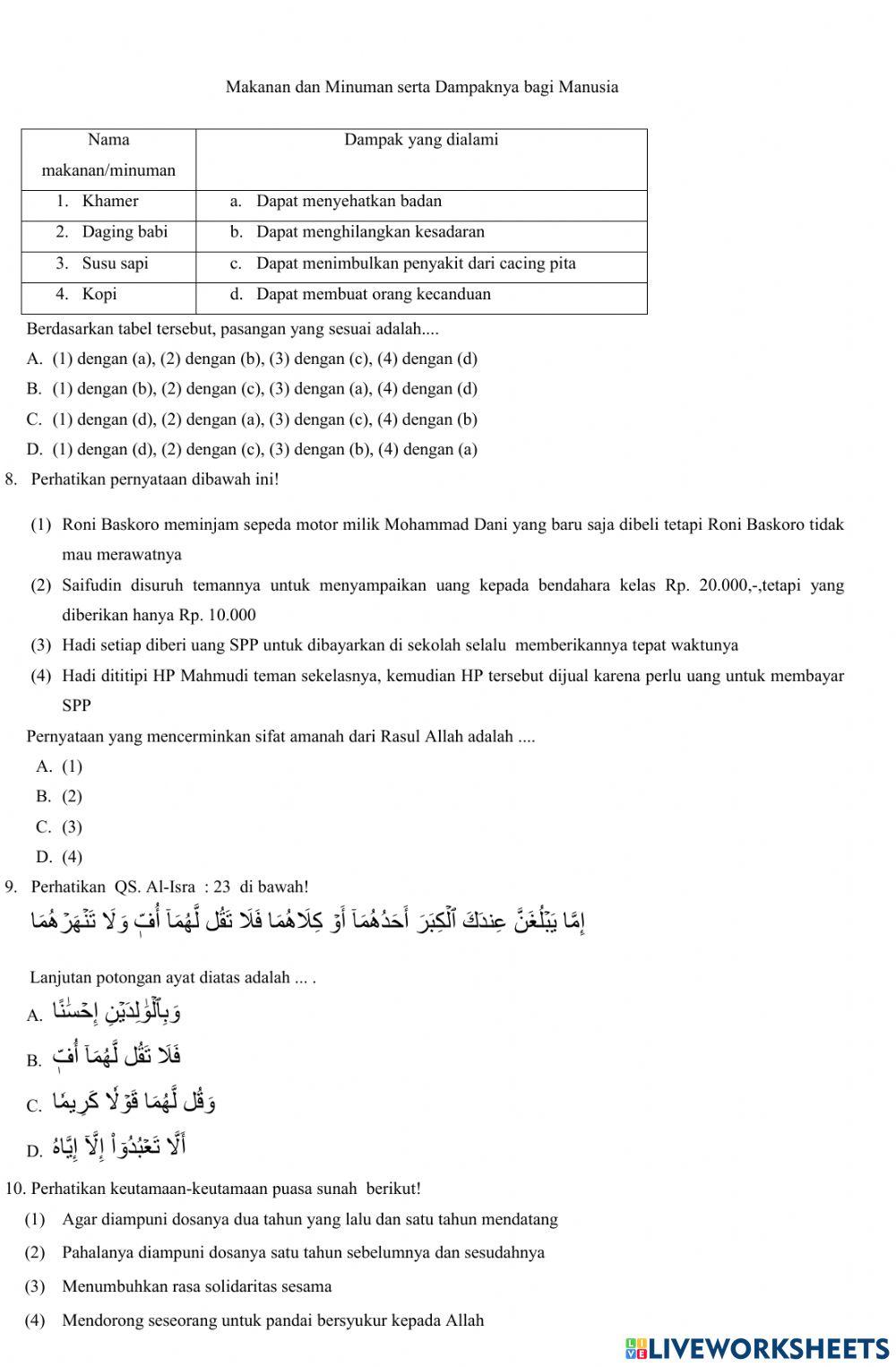 Pts pai kelas 8 genap