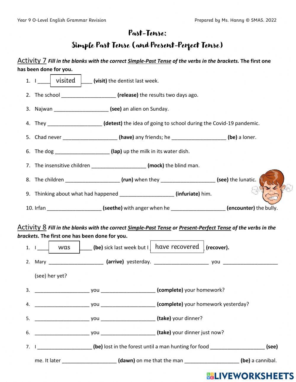 Grammar Activity 7 and 8