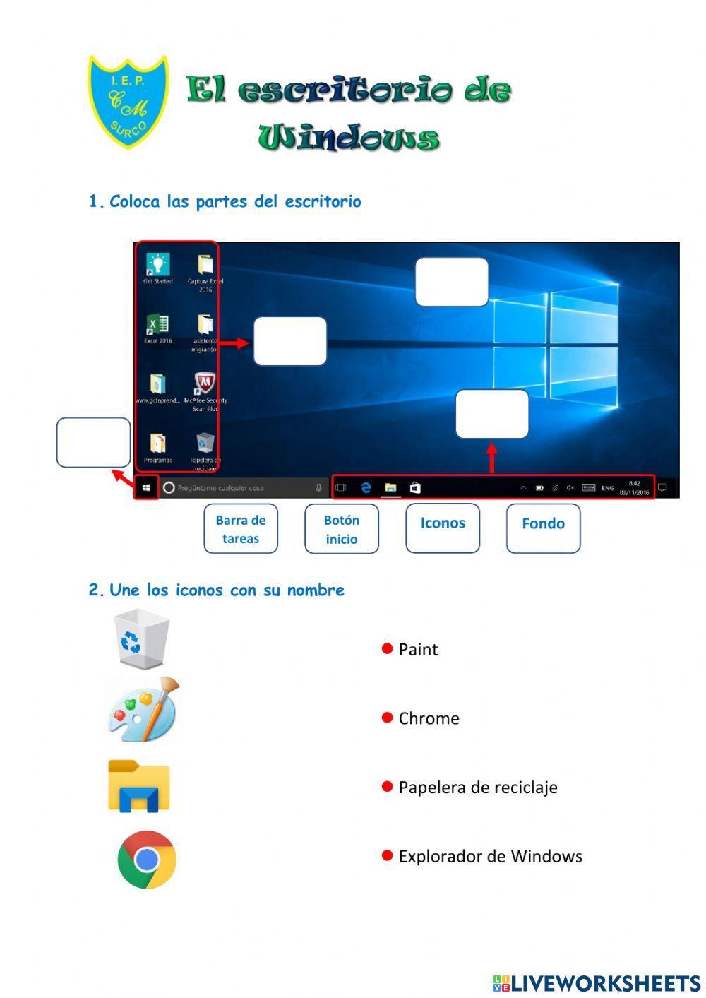 El escritorio de windows