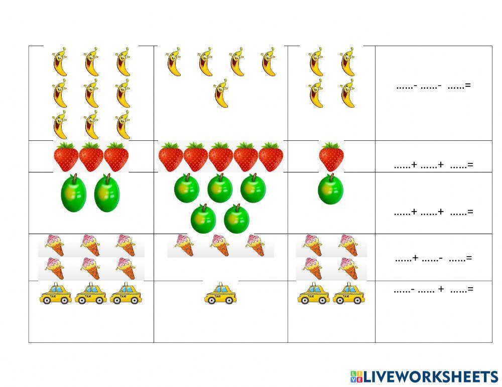 Bài tập cộng trừ đơn giản