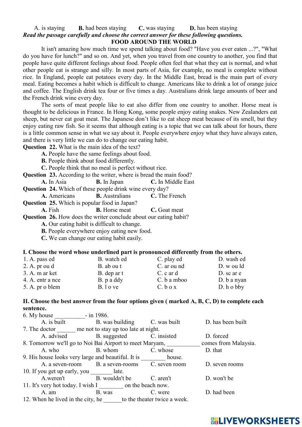 Ôn giữa kỳ 2 - 10 cũ - part 1