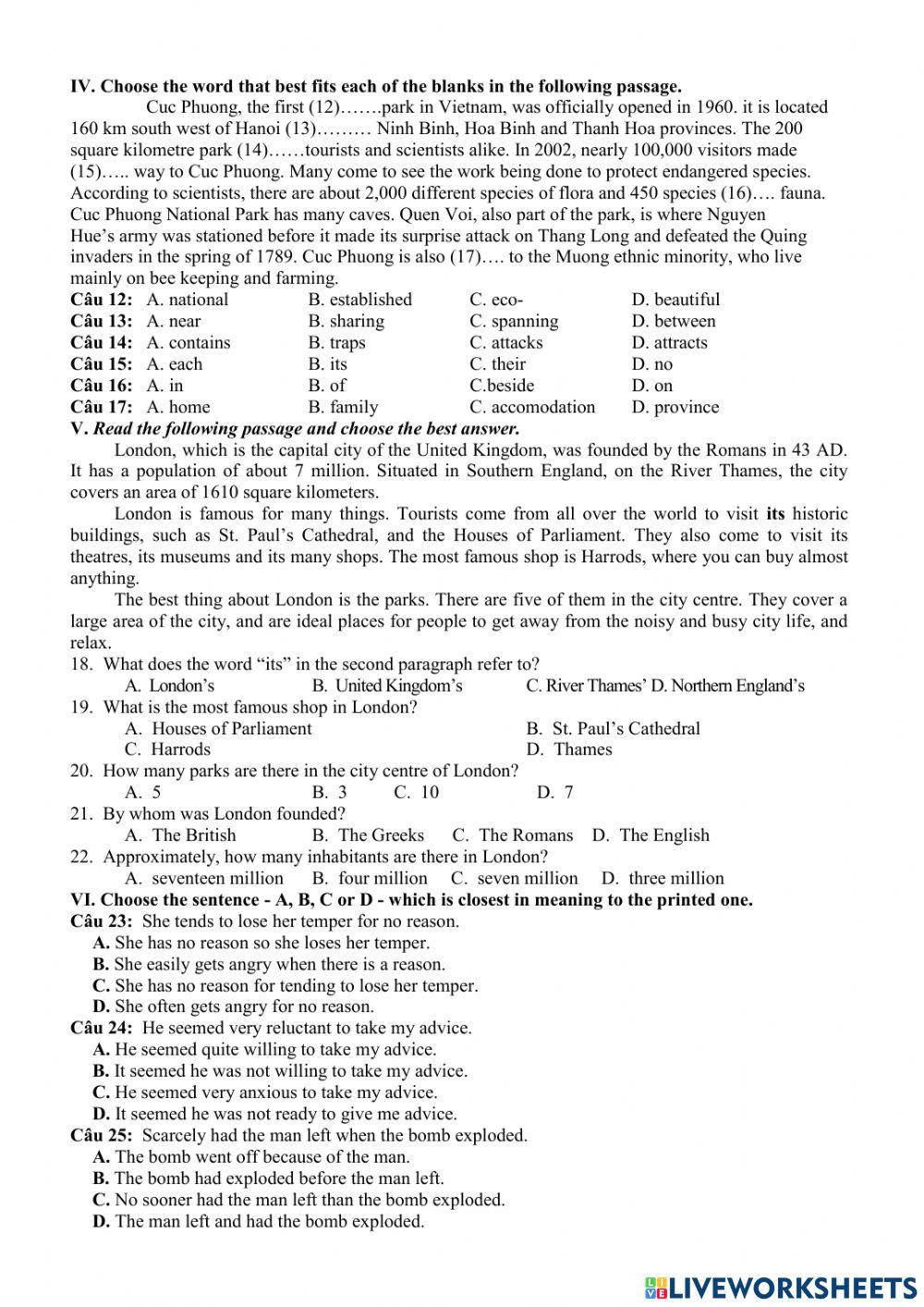 Ôn giữa kỳ 2 - 10 cũ - part 1