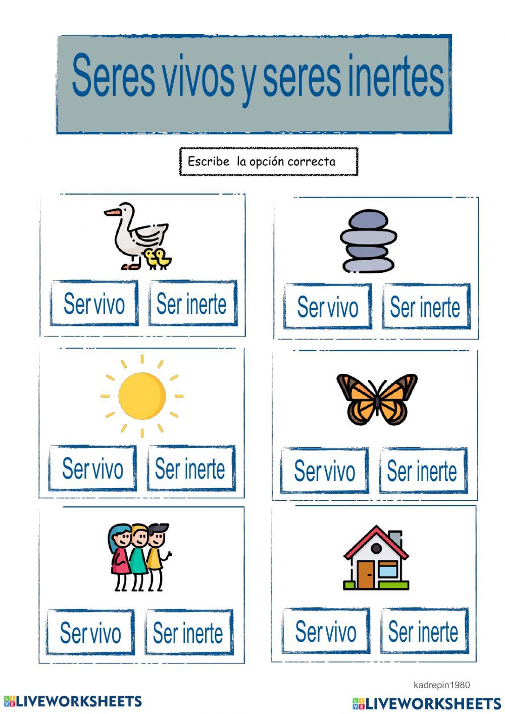 Seres vivos y seres inertes