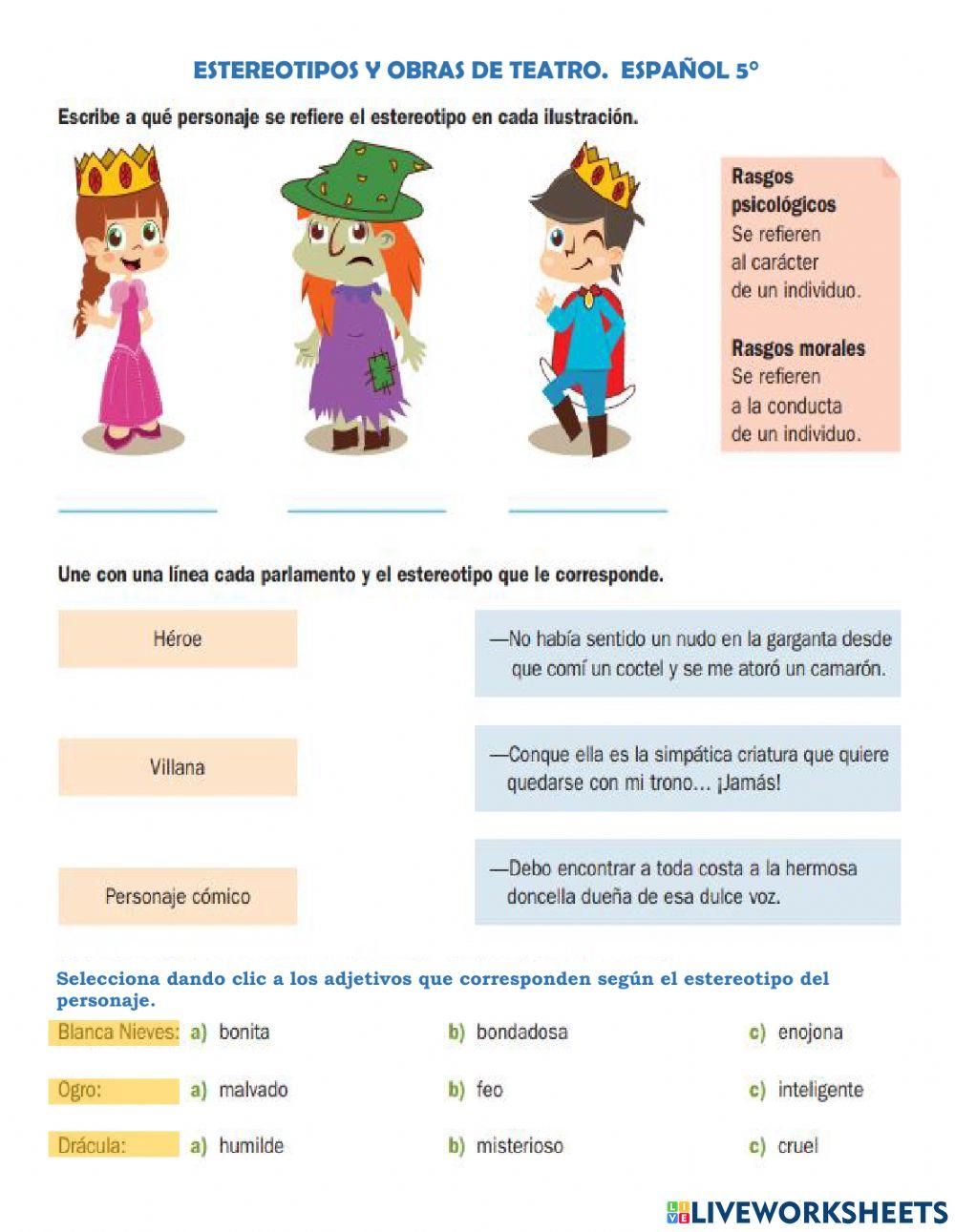 Estereotipos y obras de teatro