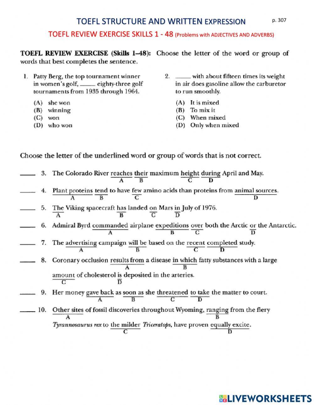 TOEFL Review Exercise Skills 1-48