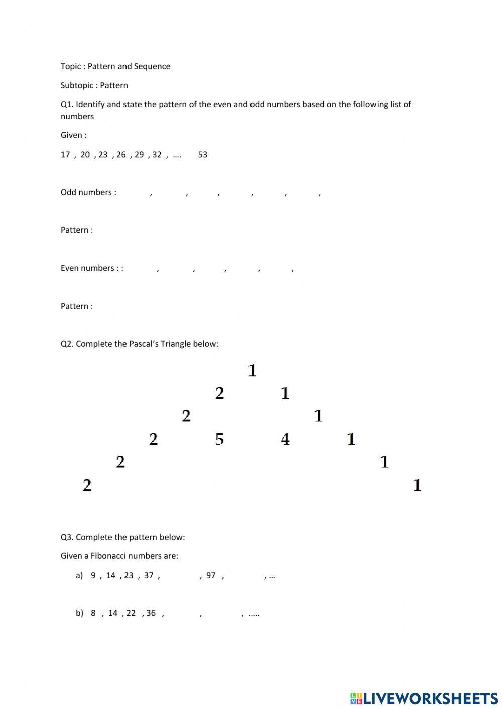 Pattern and sequence