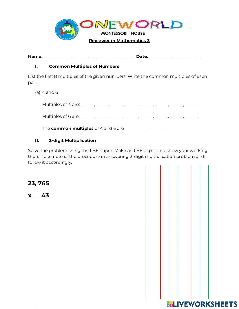 Math LE3 Reviewer