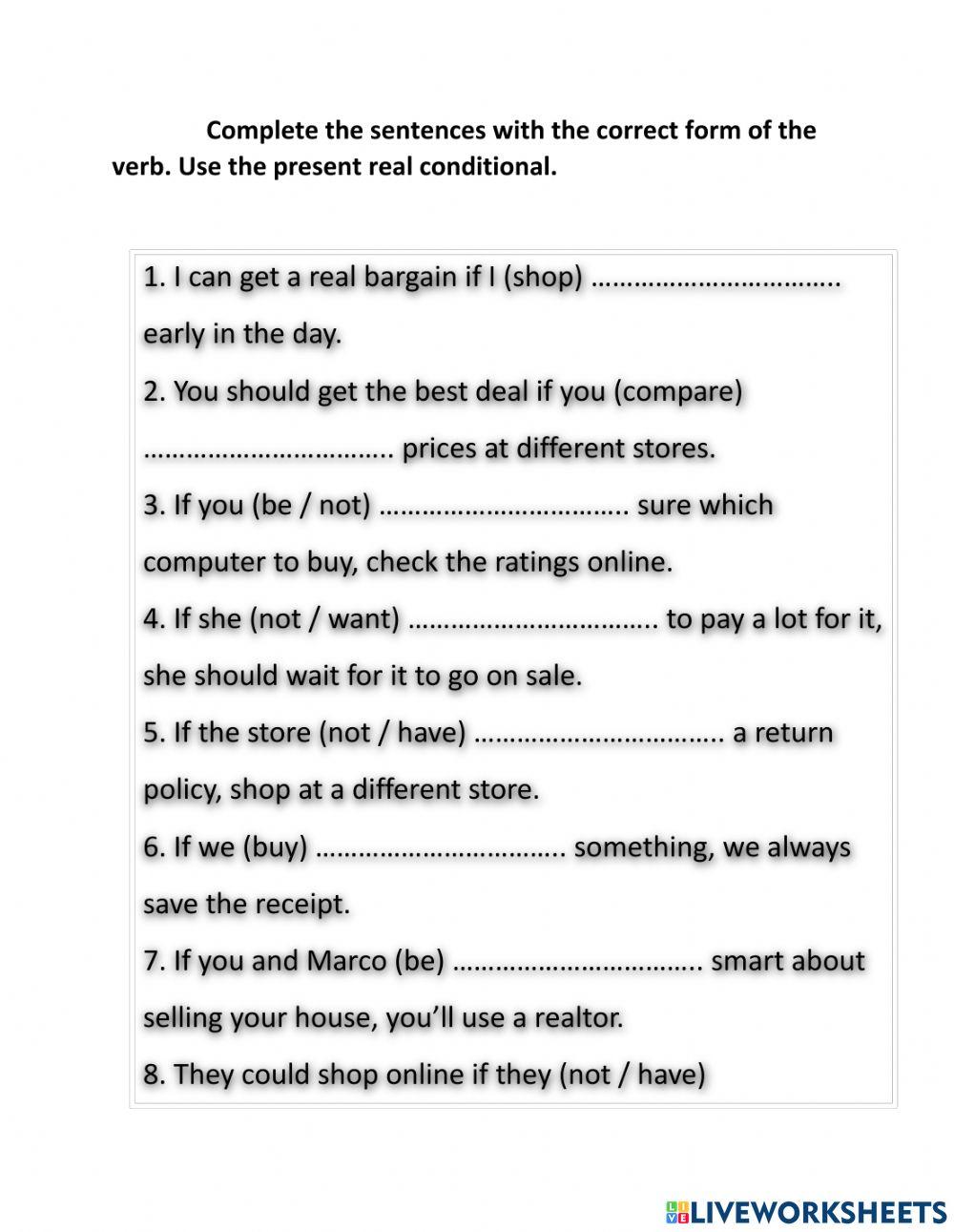 present real co… | Free Interactive Worksheets | 5318640