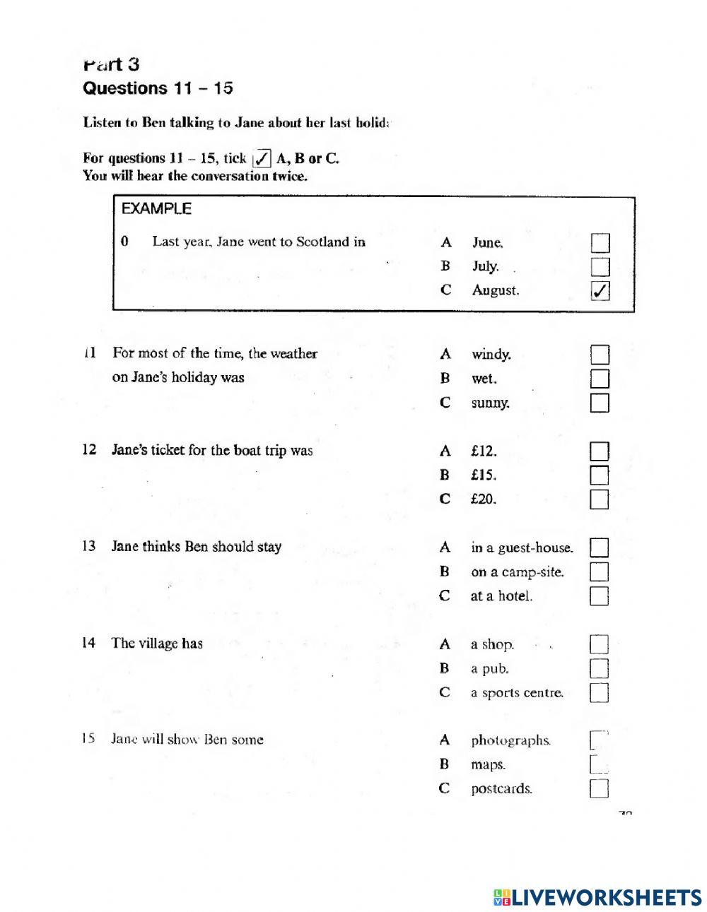Progress Test 3 Listening