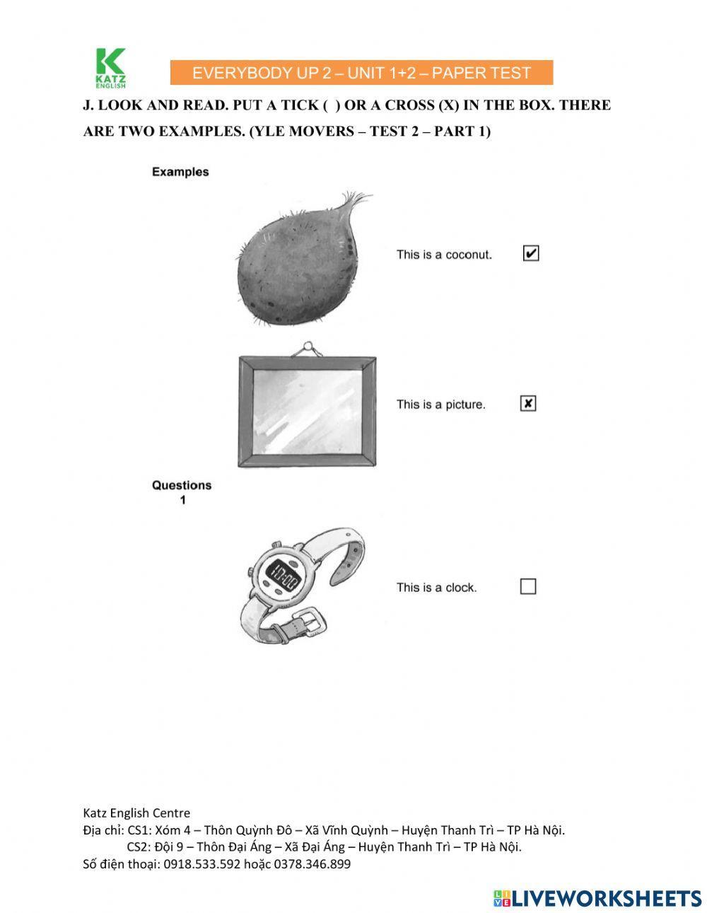 Everybody Up 2 Test Unit 1 + 2