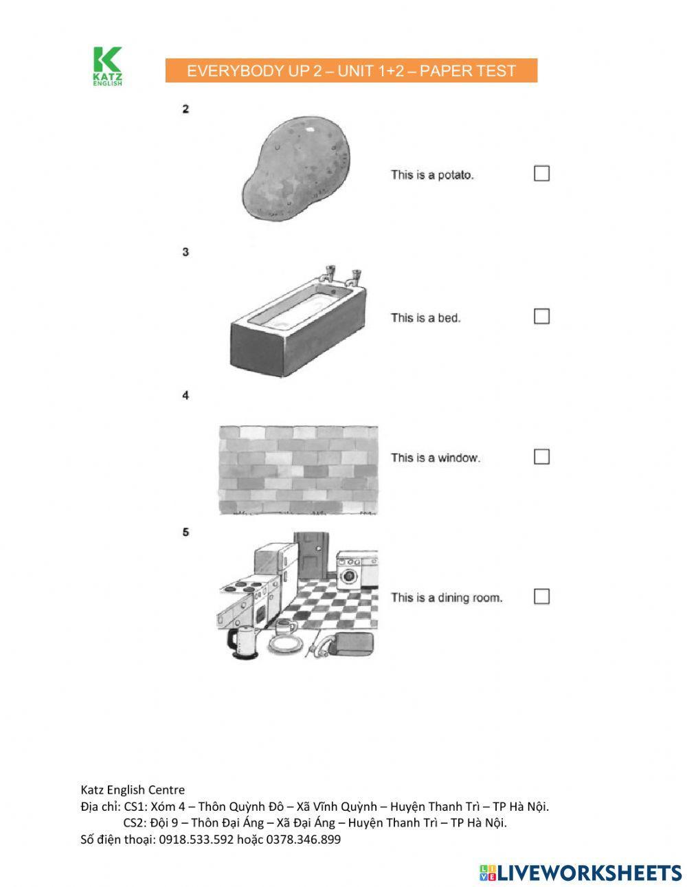 Everybody Up 2 Test Unit 1 + 2