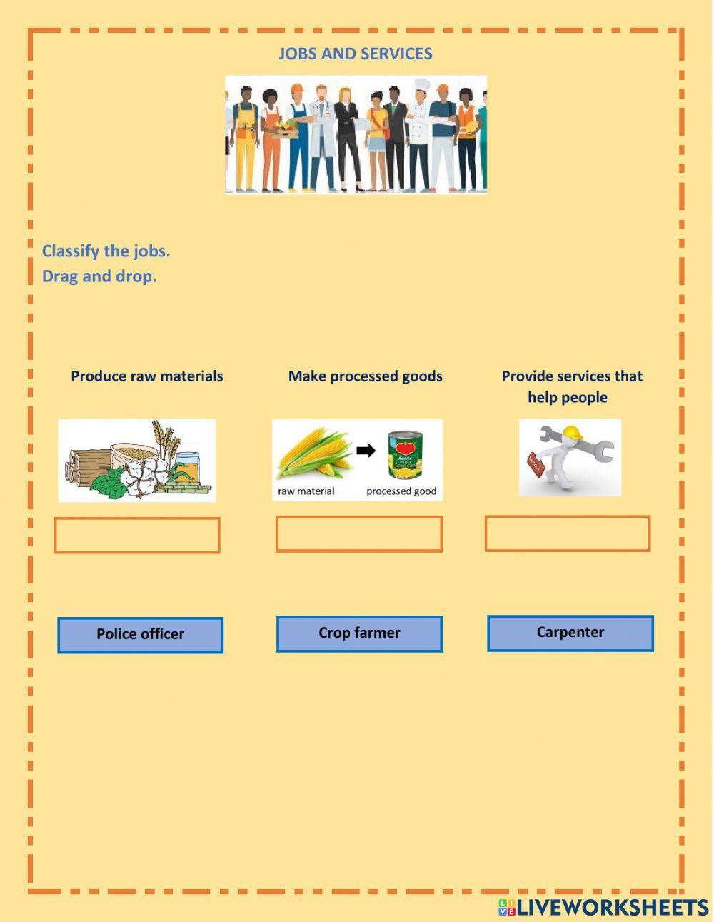 Jobs and services