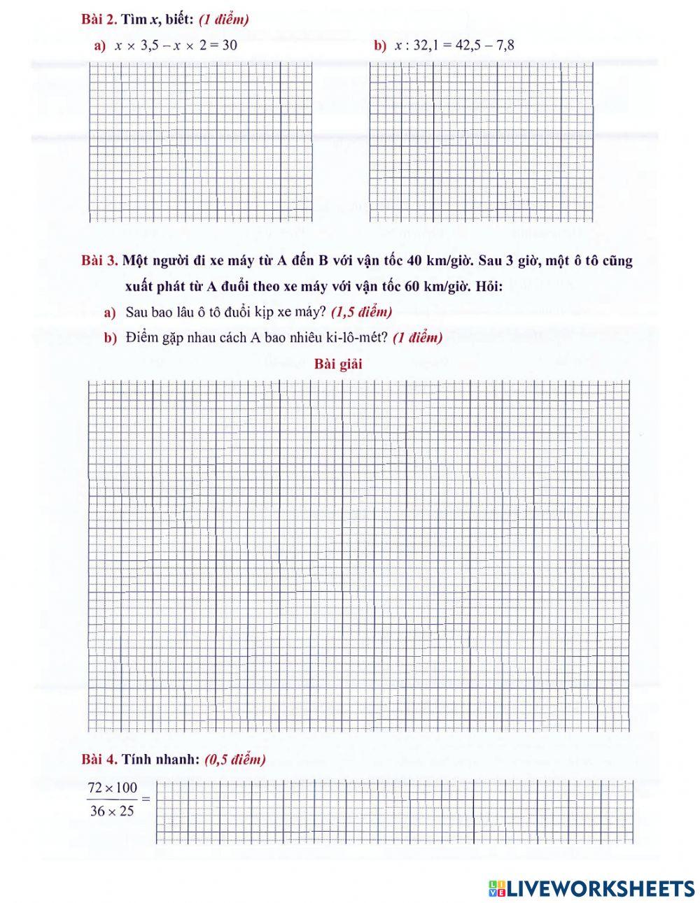 Toán 5 - Đề kiểm tra HK2 (đề 2)