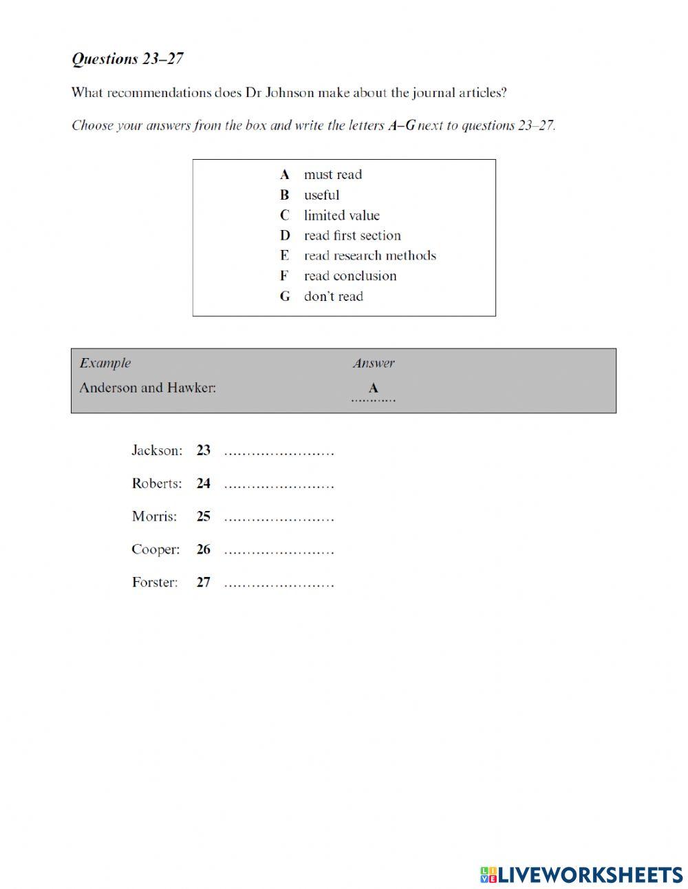 Ielts listening test 1(book 4 part 3)