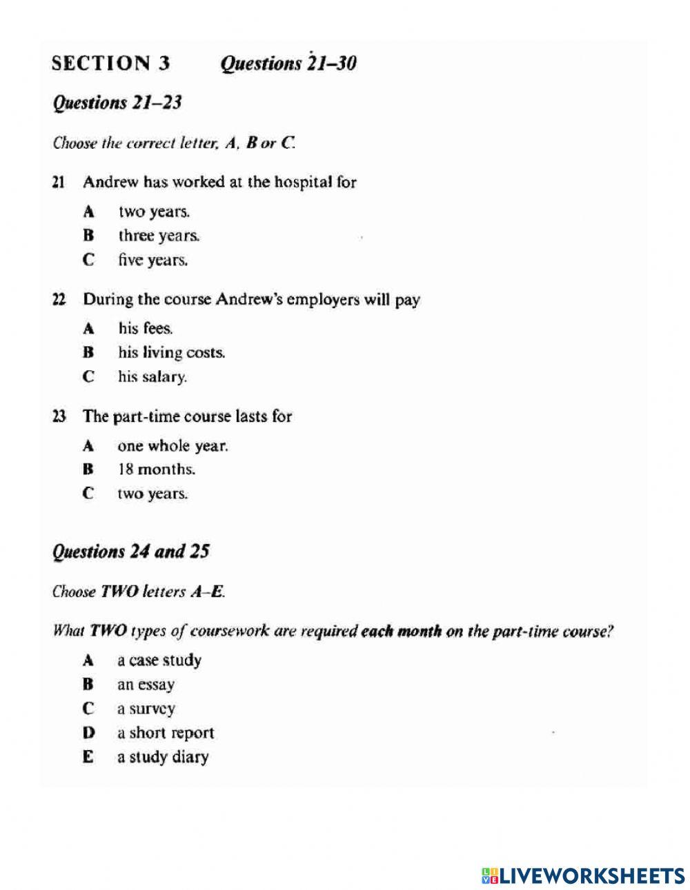 Ielts listening test 1(book 5 part 3)