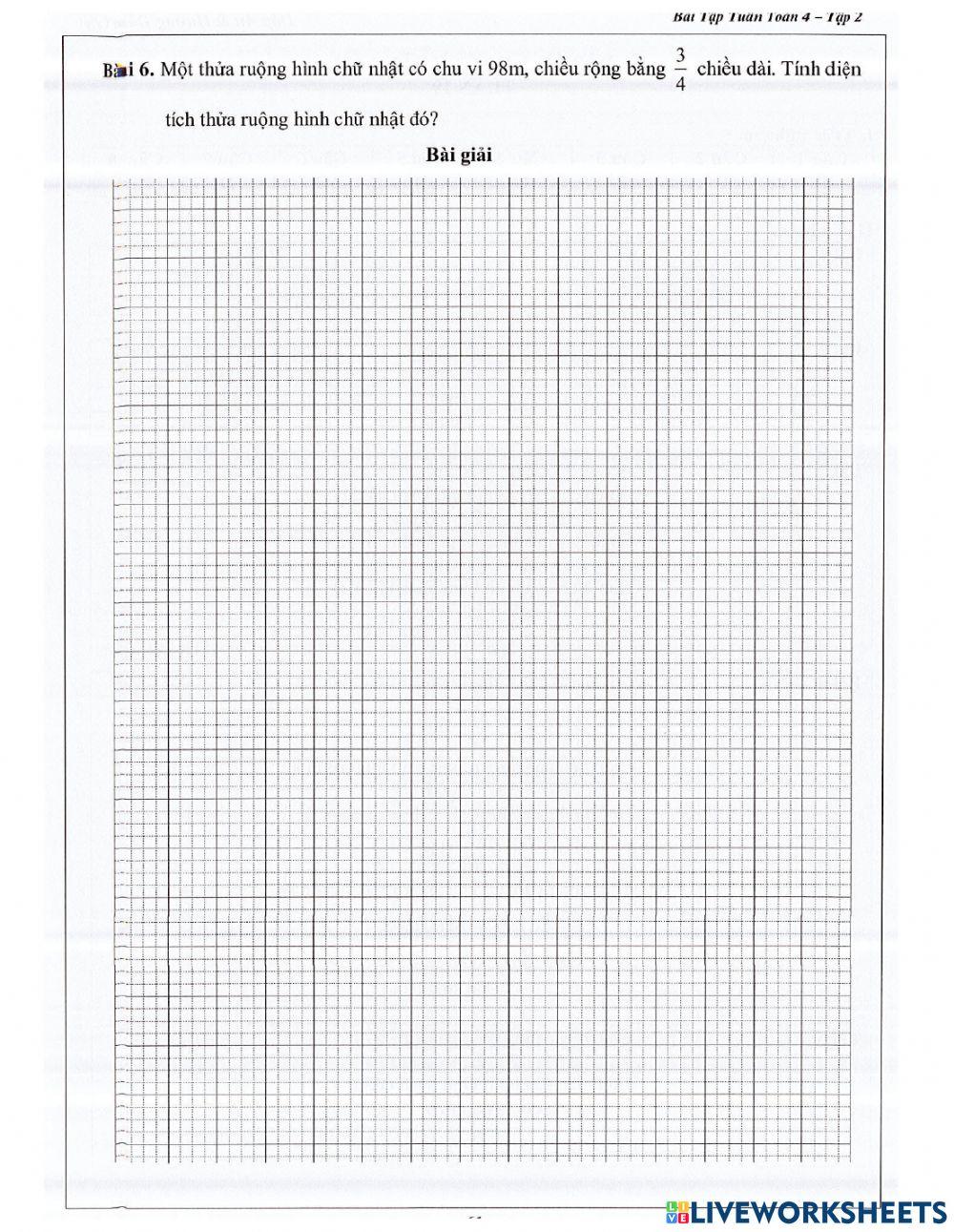 Toán 4 - Tuần 35 Bài tập