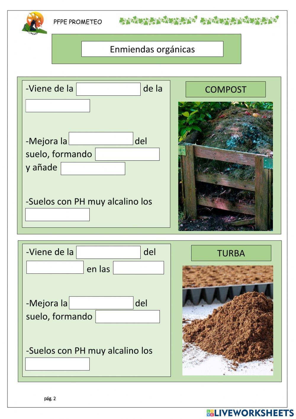 Enmiendas y enmiendas orgánicas