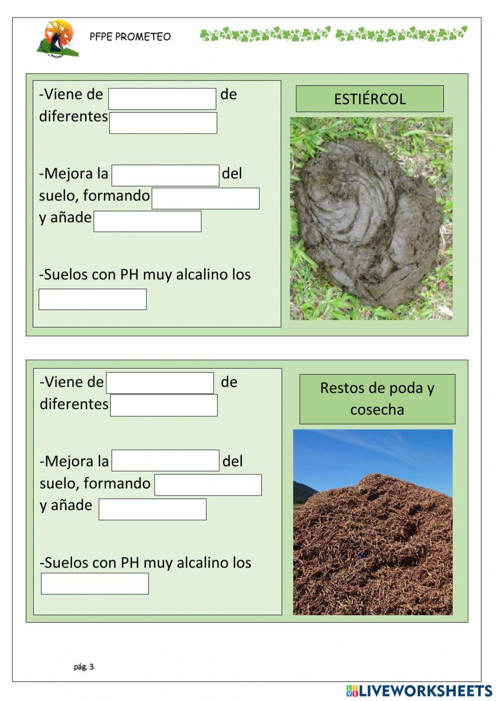 Enmiendas y enmiendas orgánicas