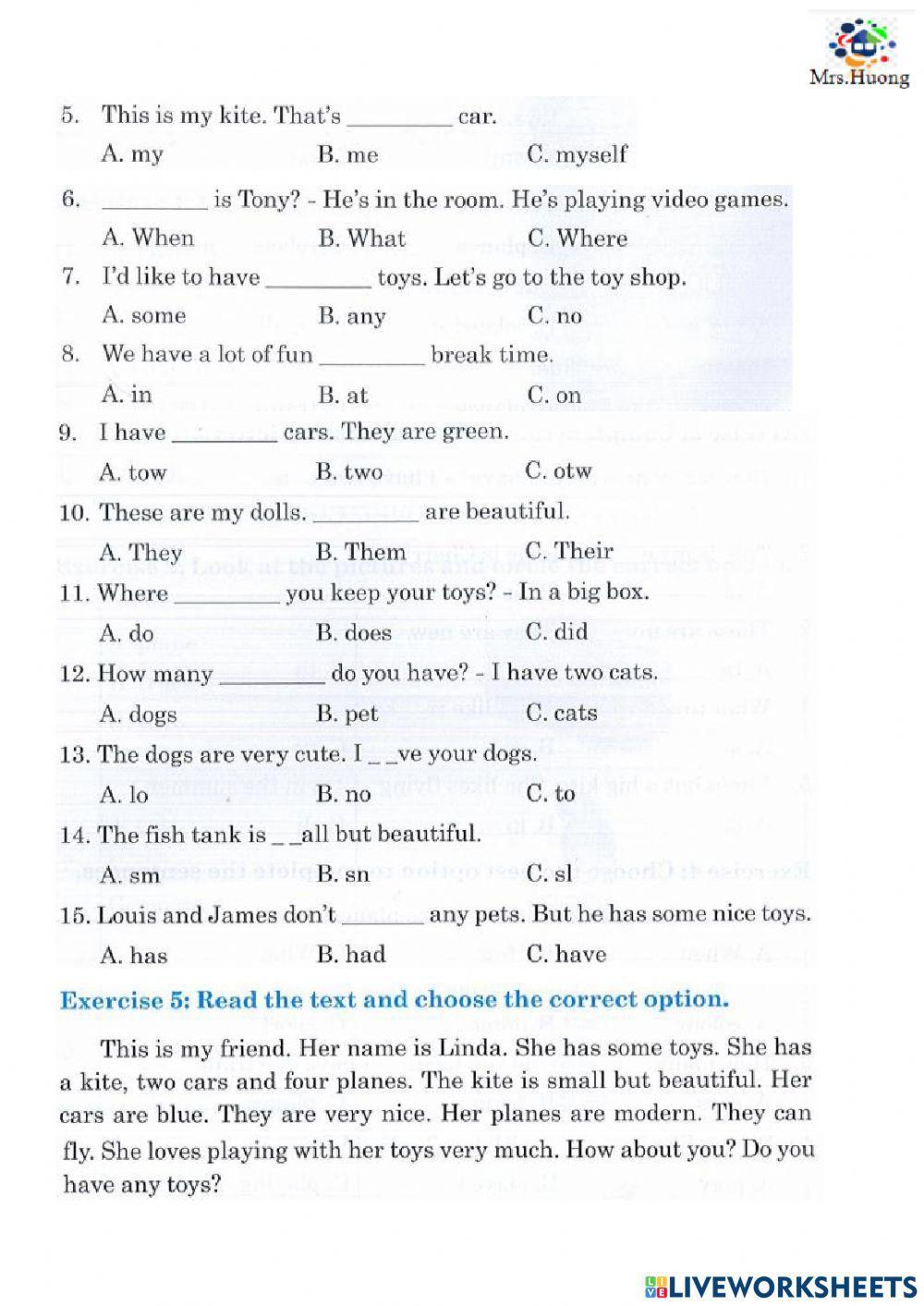 Unit 17: What toys do you like?