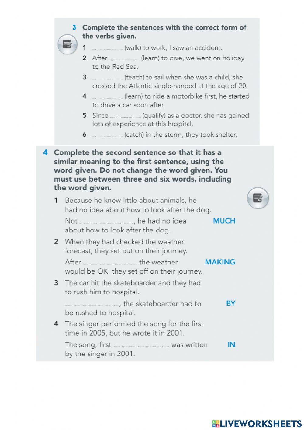 Participle Clauses Unit 8 B2+