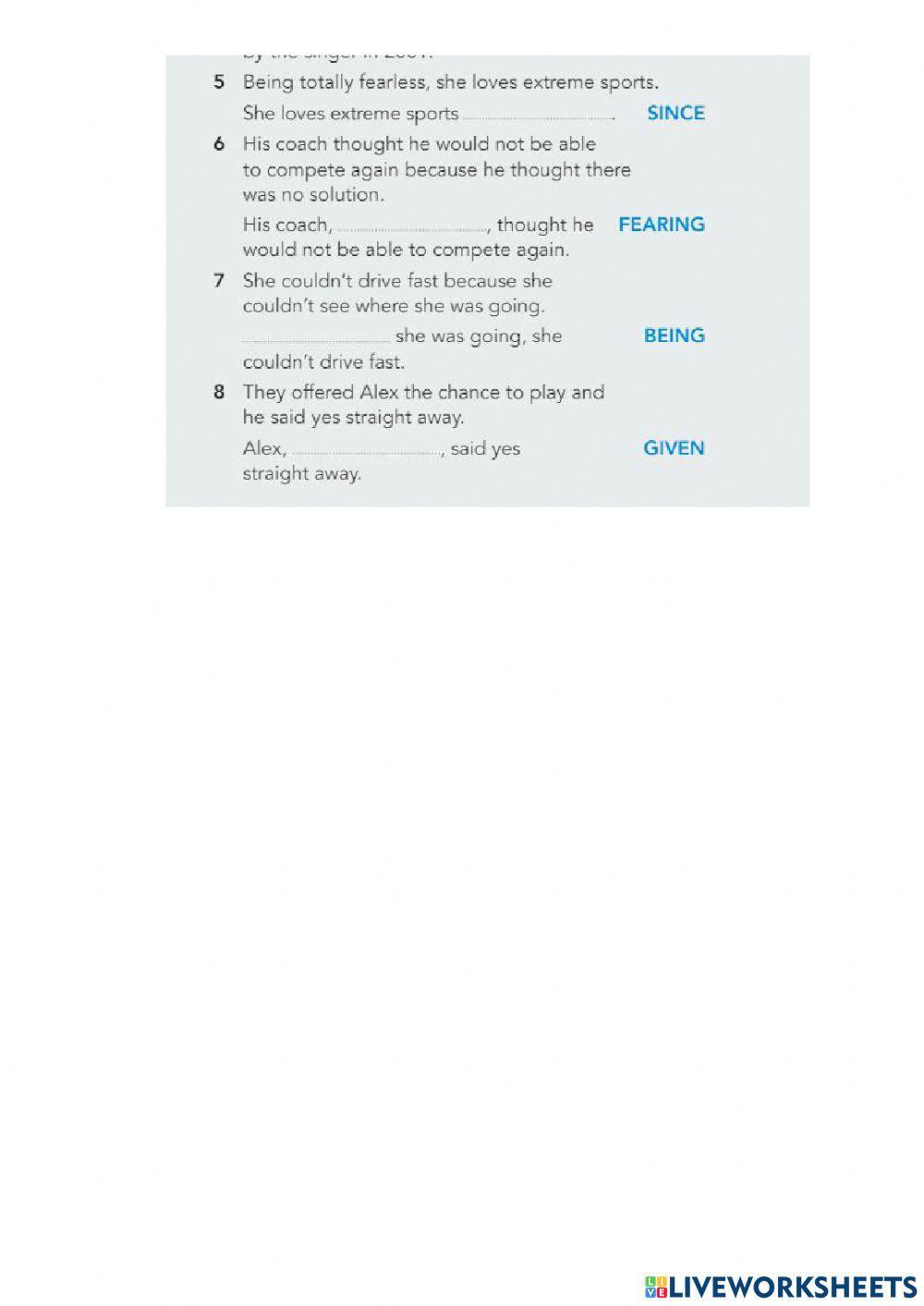 Participle Clauses Unit 8 B2+