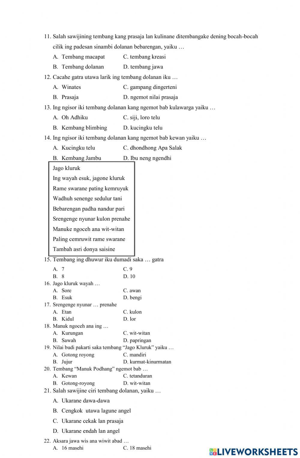 Pts genap bahasa jawa kelas 4