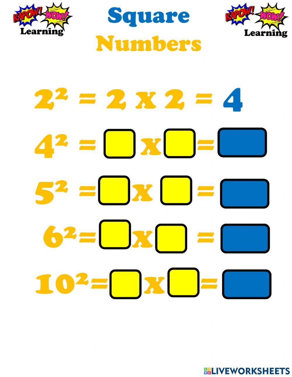 1959765 Square Numbers Glennon8484 LiveWorksheets