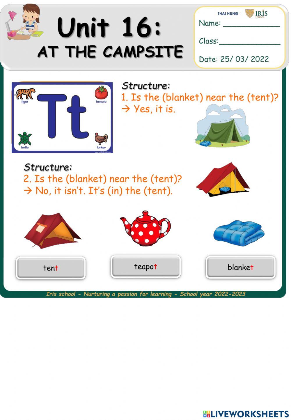 Review Unit 16: At the campsite