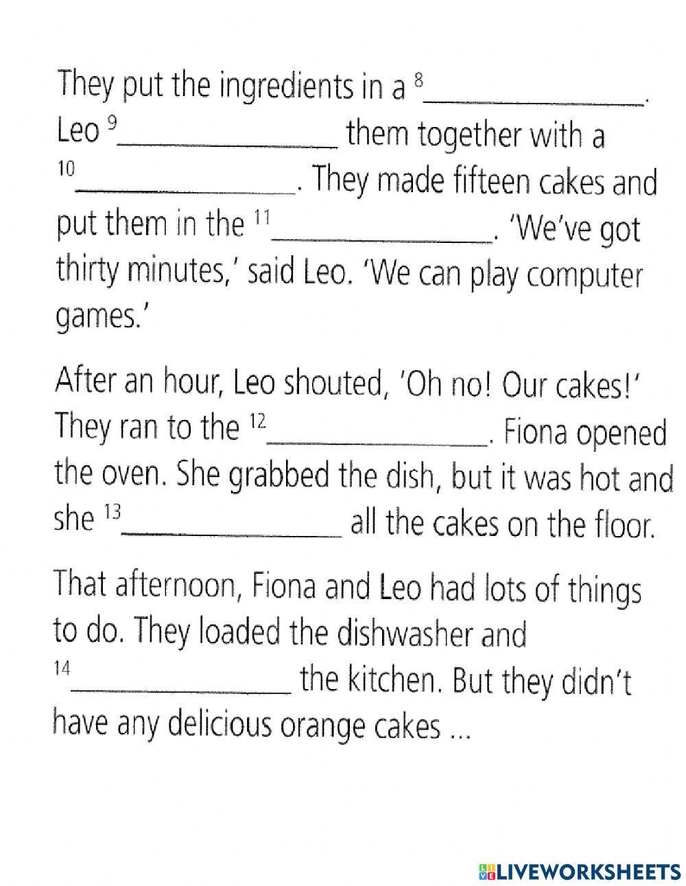 Baking cakes story