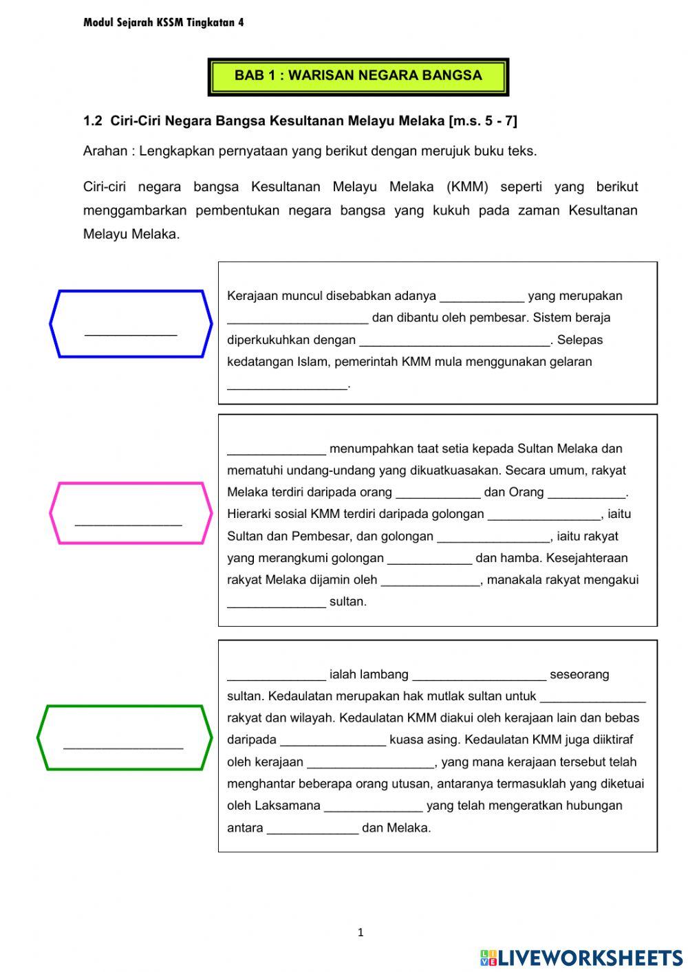 Sejarah Tingkatan 4 Topik 1.2 Sejarah Tingkatan 4 Topik 1.2