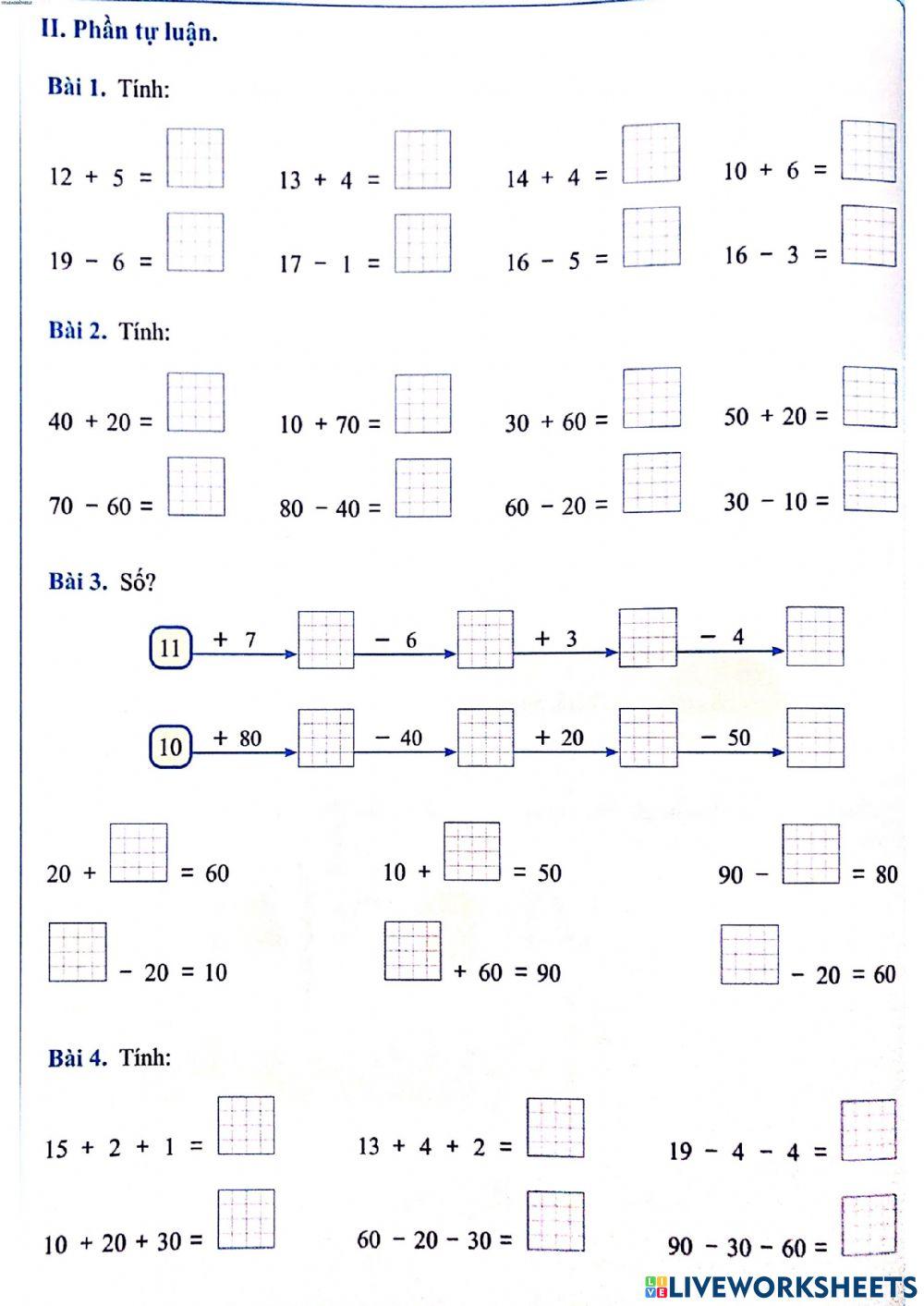 Phiếu cuối tuần môn Toán - tuần 27