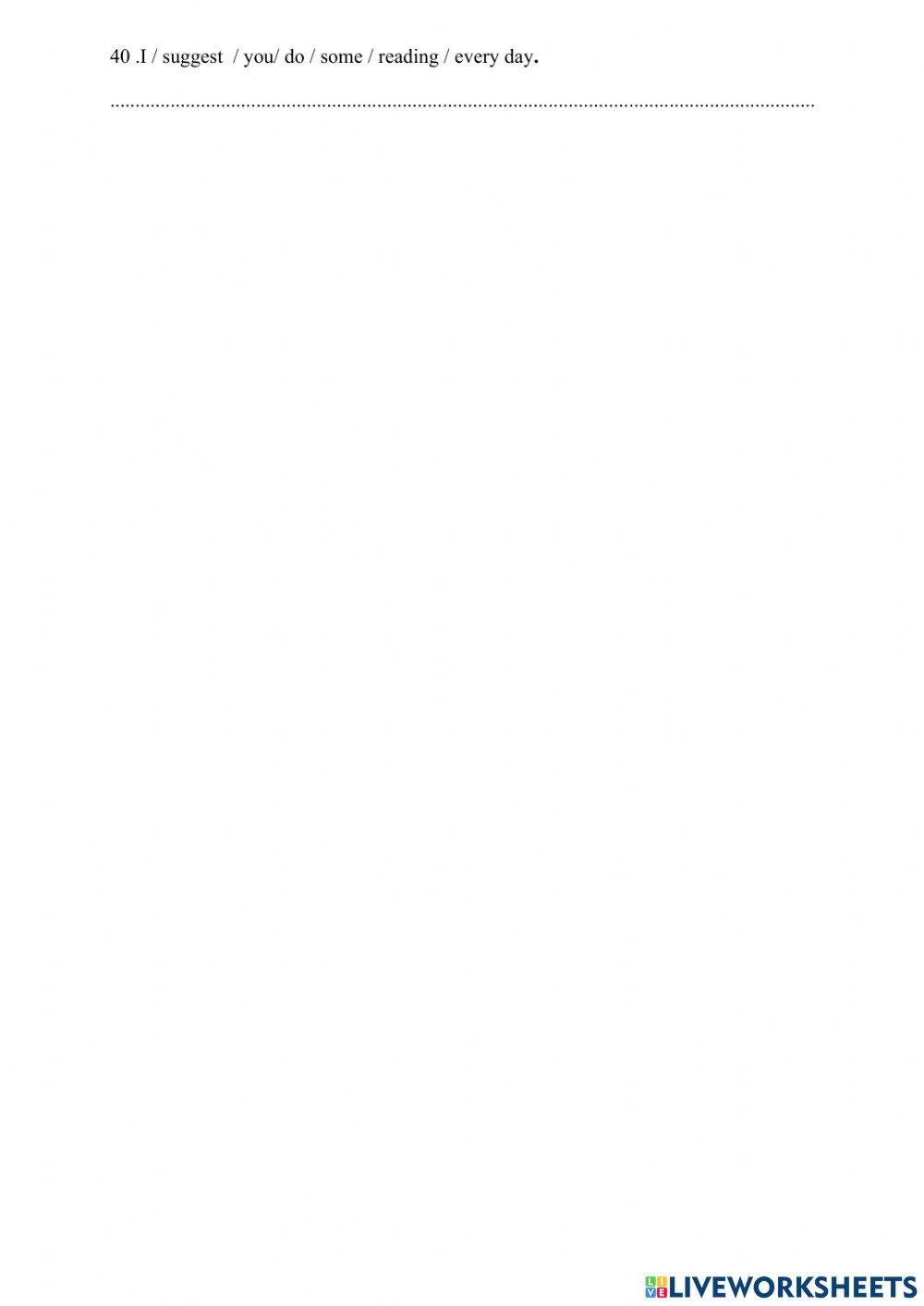 Test for entrance exam