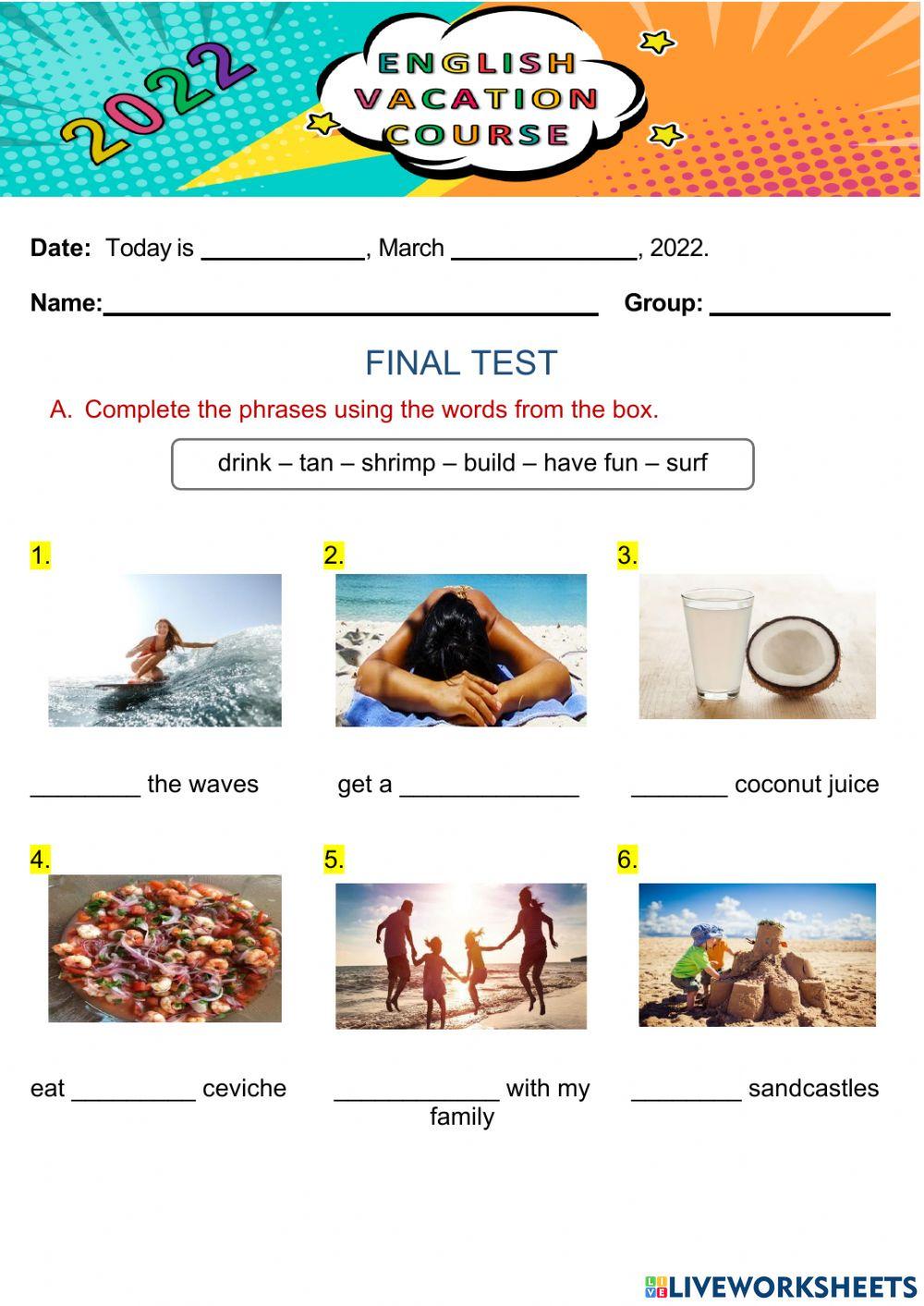 Test english course