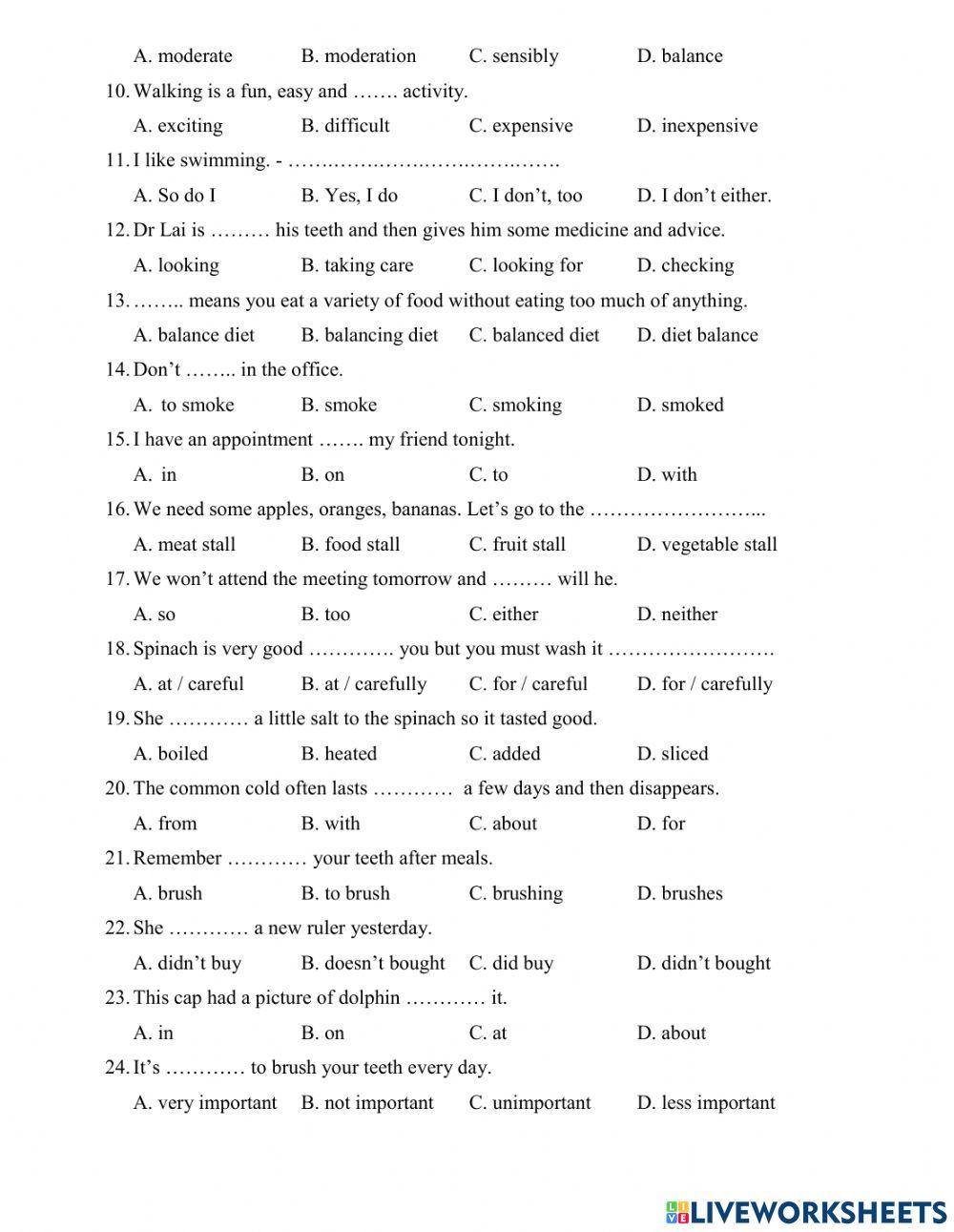 Revision 3 for mid-term test (2nd semester)