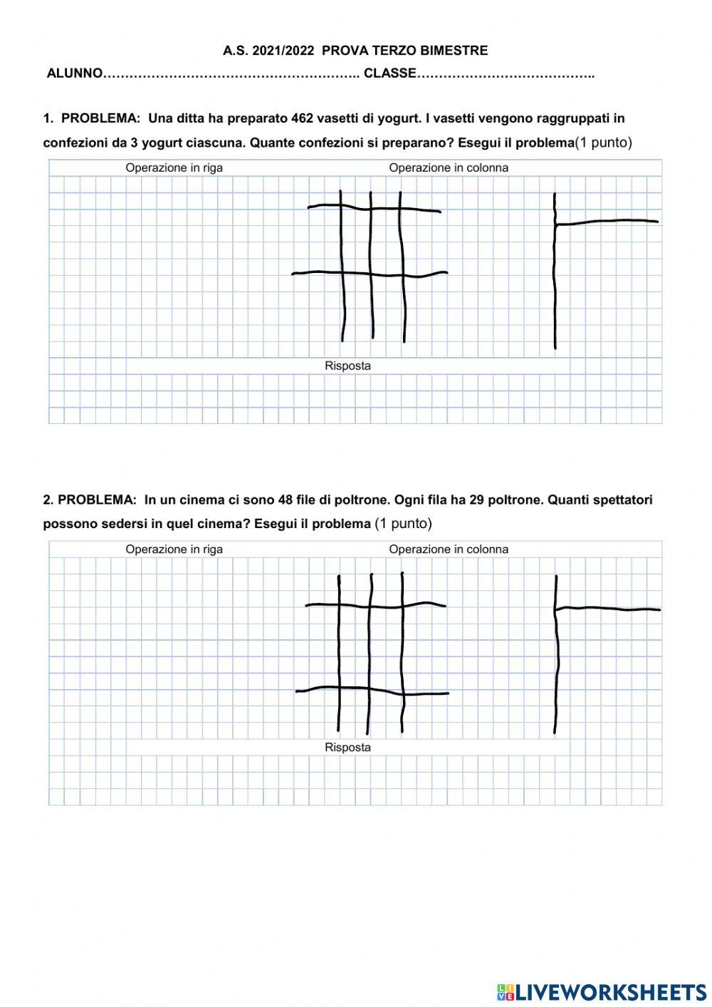 Verifica di matematica