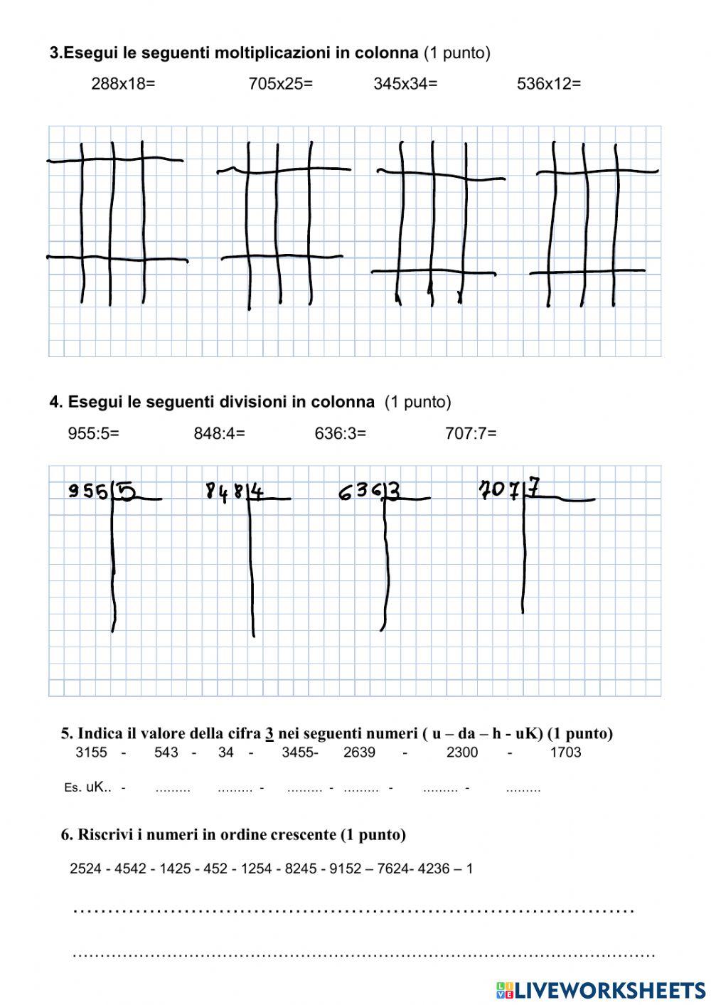 Verifica di matematica