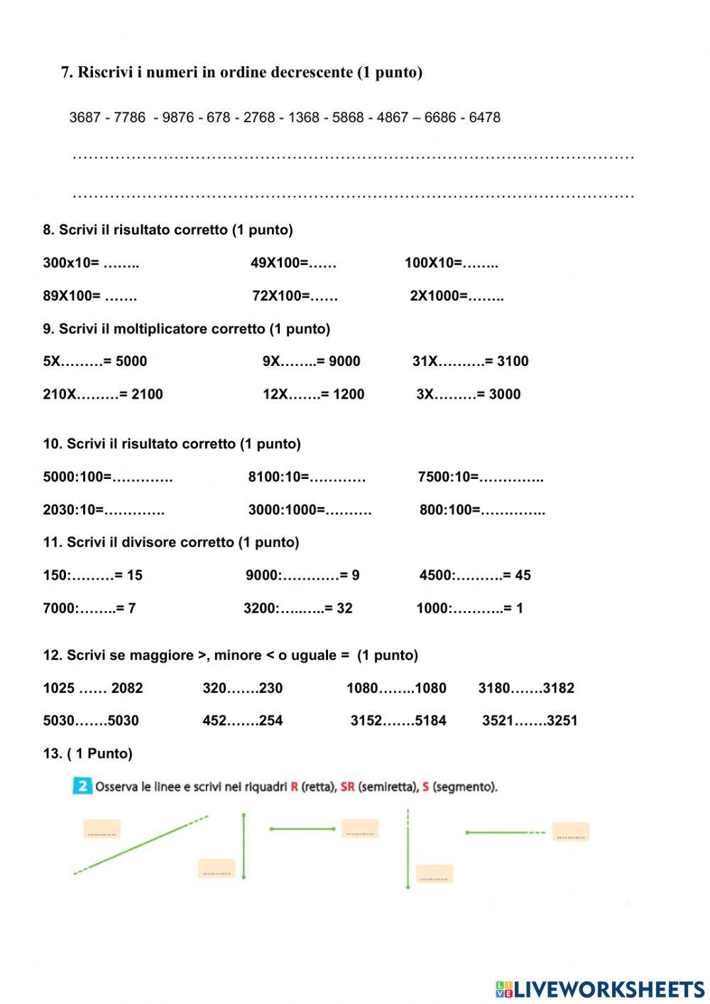 Verifica di matematica