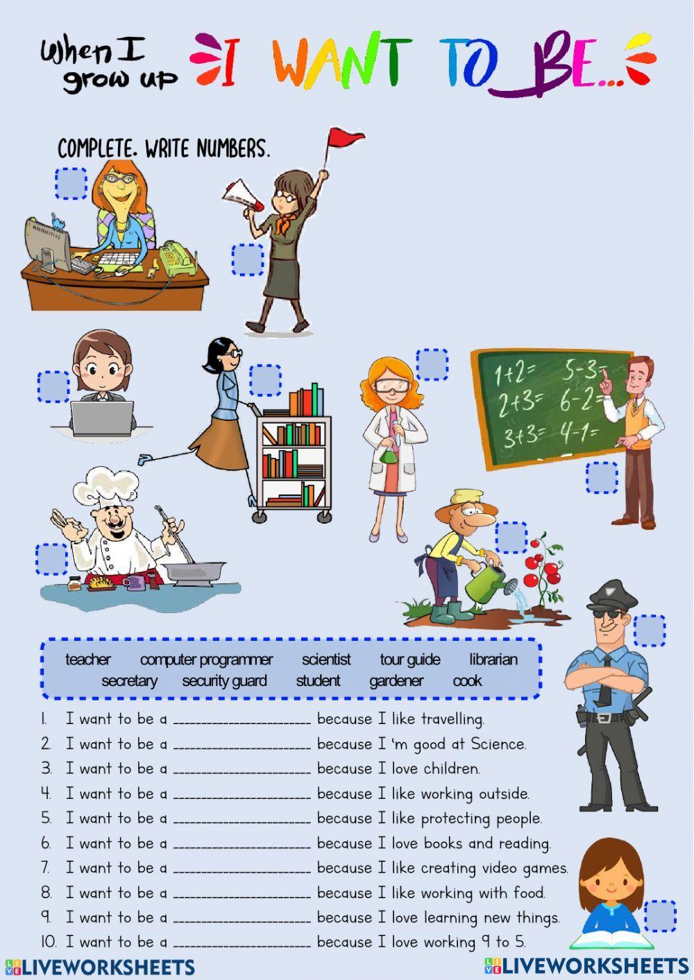 what-do-you-want-to-be-online-exercise-for-live-worksheets