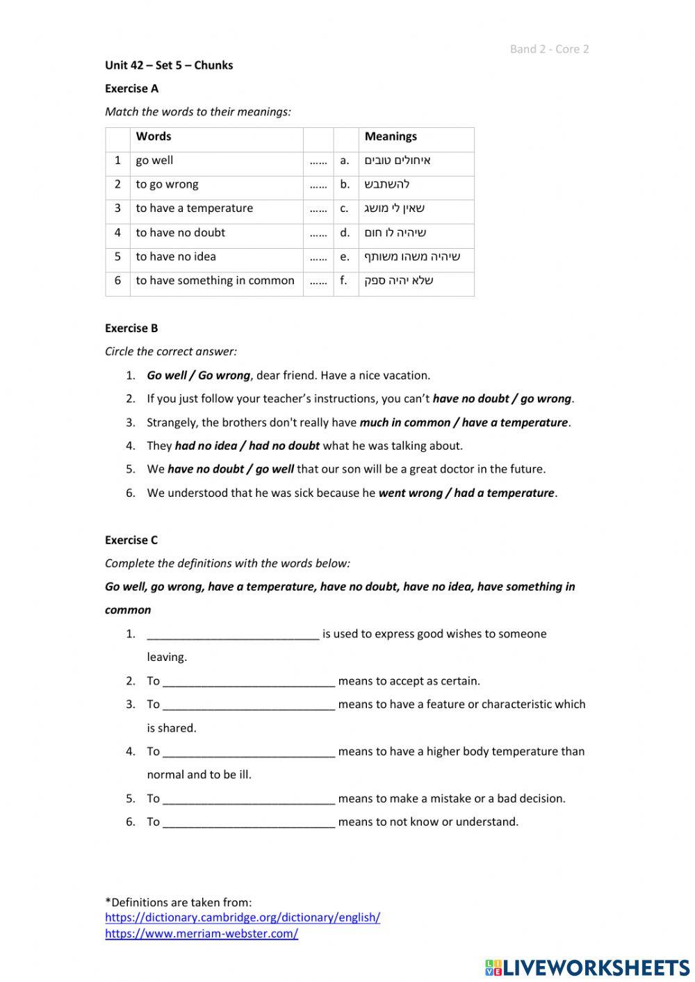 Band 2 (Core 2) - Unit 42 - Set 5
